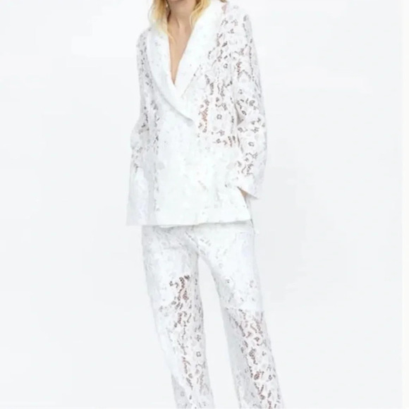 Zara lace pant suit white - Picture 2 of 7